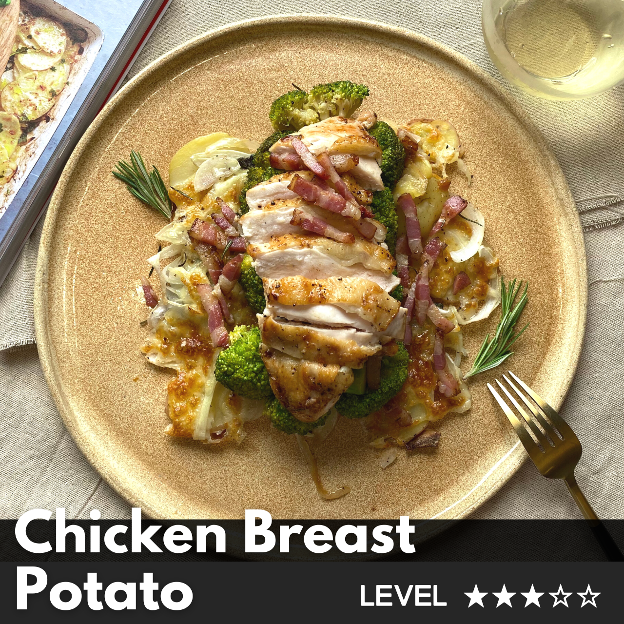 【金黃竹地雞胸 炒綠色蔬菜＆焗烤馬鈴薯】食譜食材箱