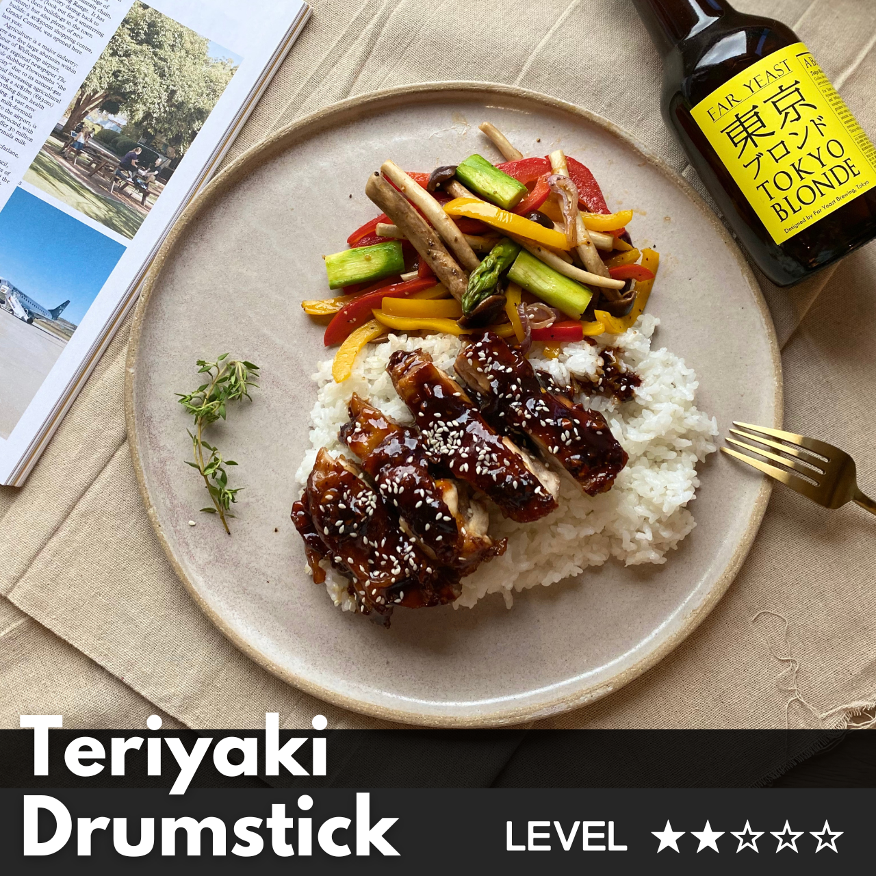 【照燒竹地雞腿 黃綠紅蔬菜包＆柳松菇】食譜食材箱