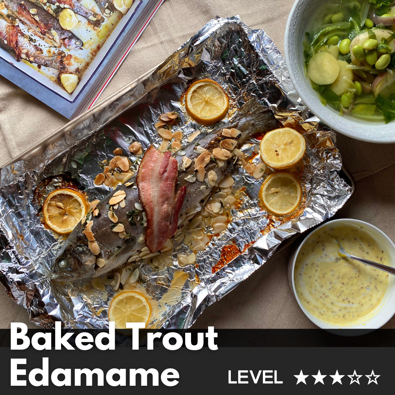 【烤鱒魚 澤西皇家馬鈴薯、毛豆與芥末醬】食譜食材箱