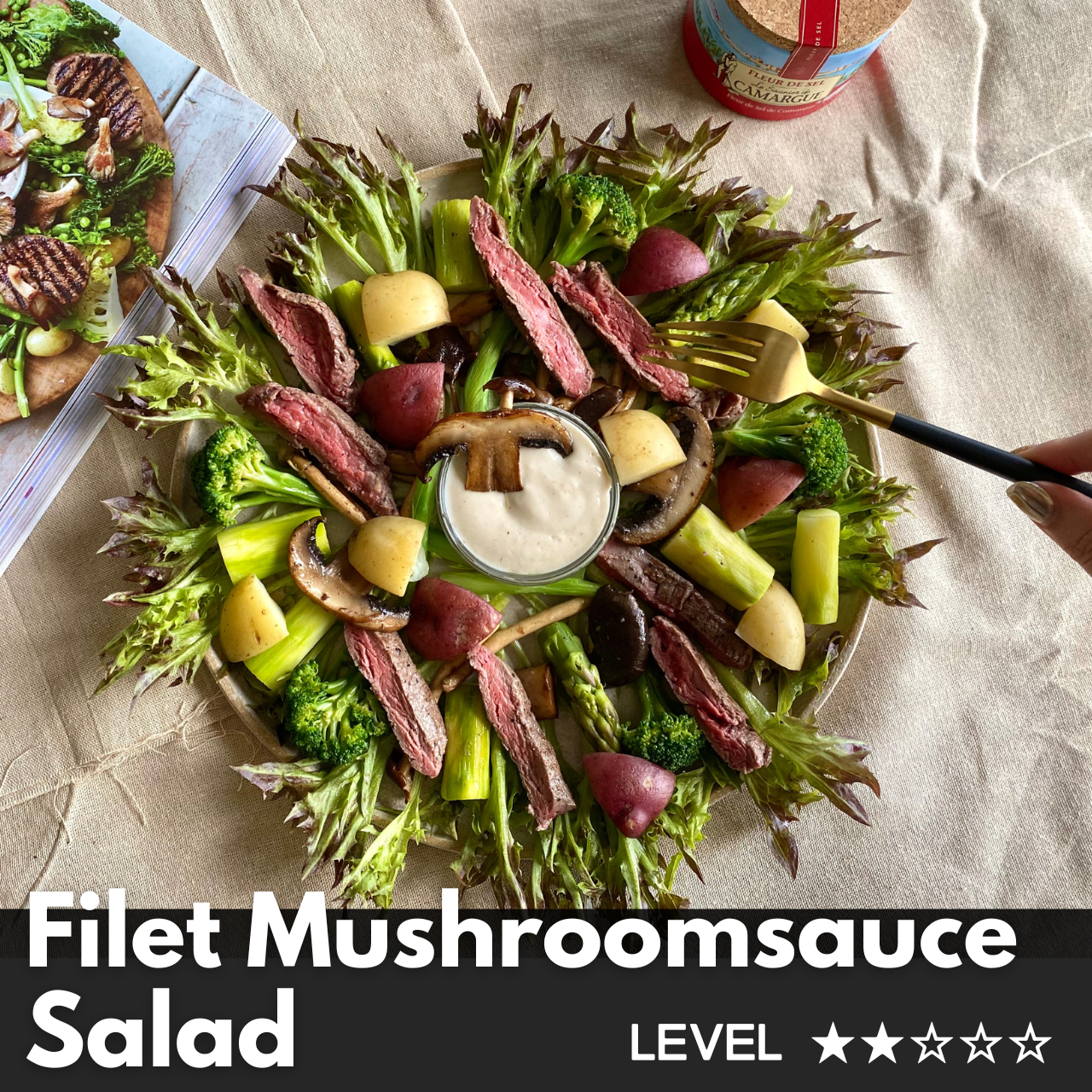 【厚切菲力 野菇白醬＆春季蔬菜】食譜食材箱