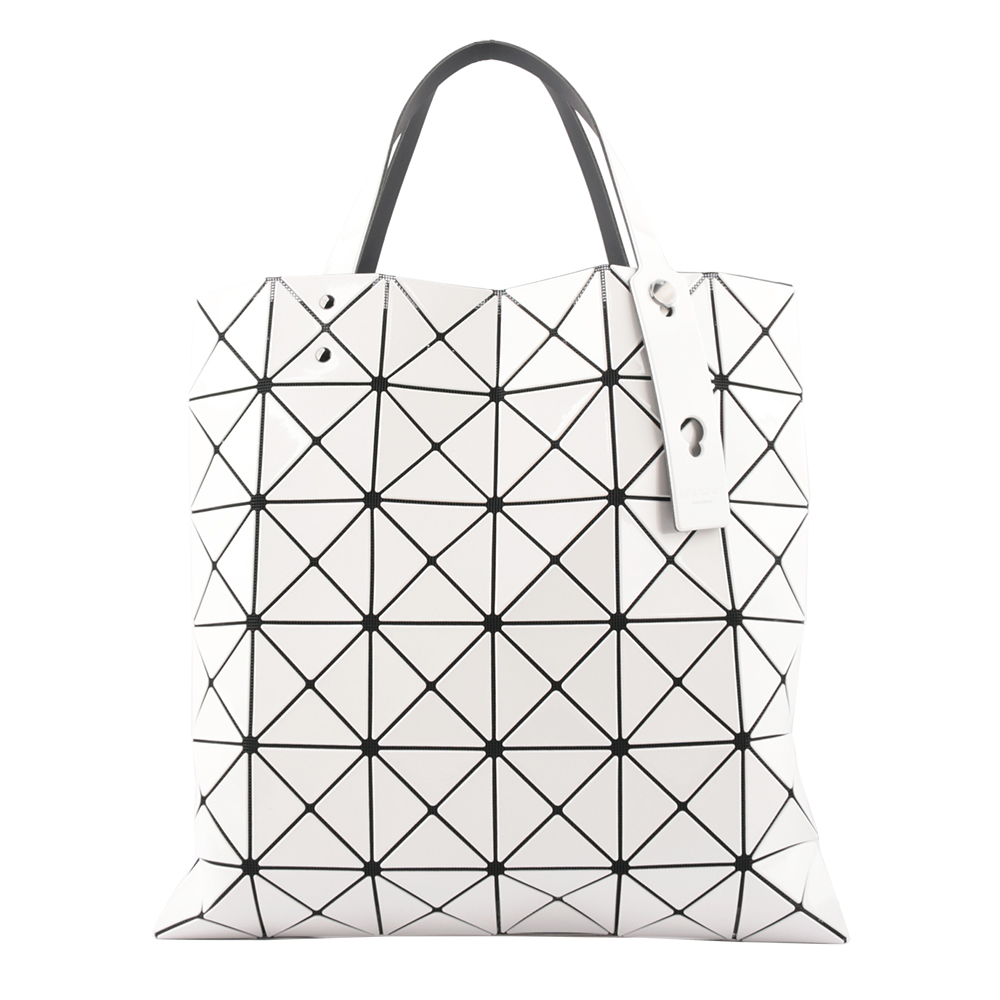 【ISSEY MIYAKE三宅一生】BAO BAO LUCENT 6X6 亮面手提包(白色)