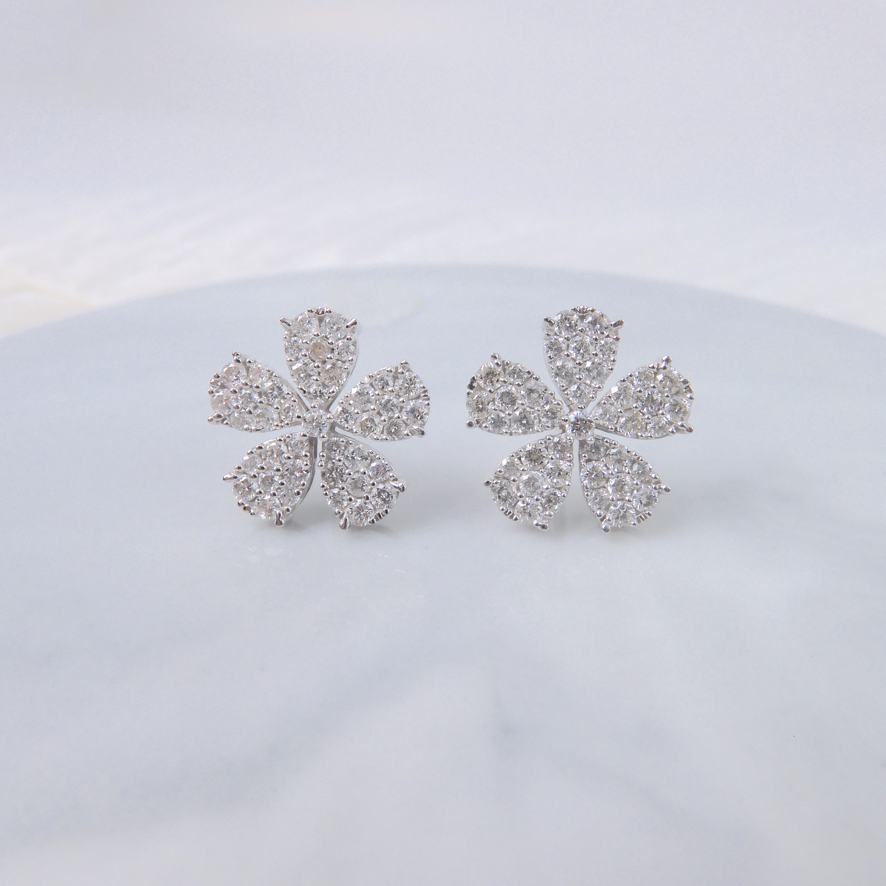 18K金 1ct 鑽石耳釘