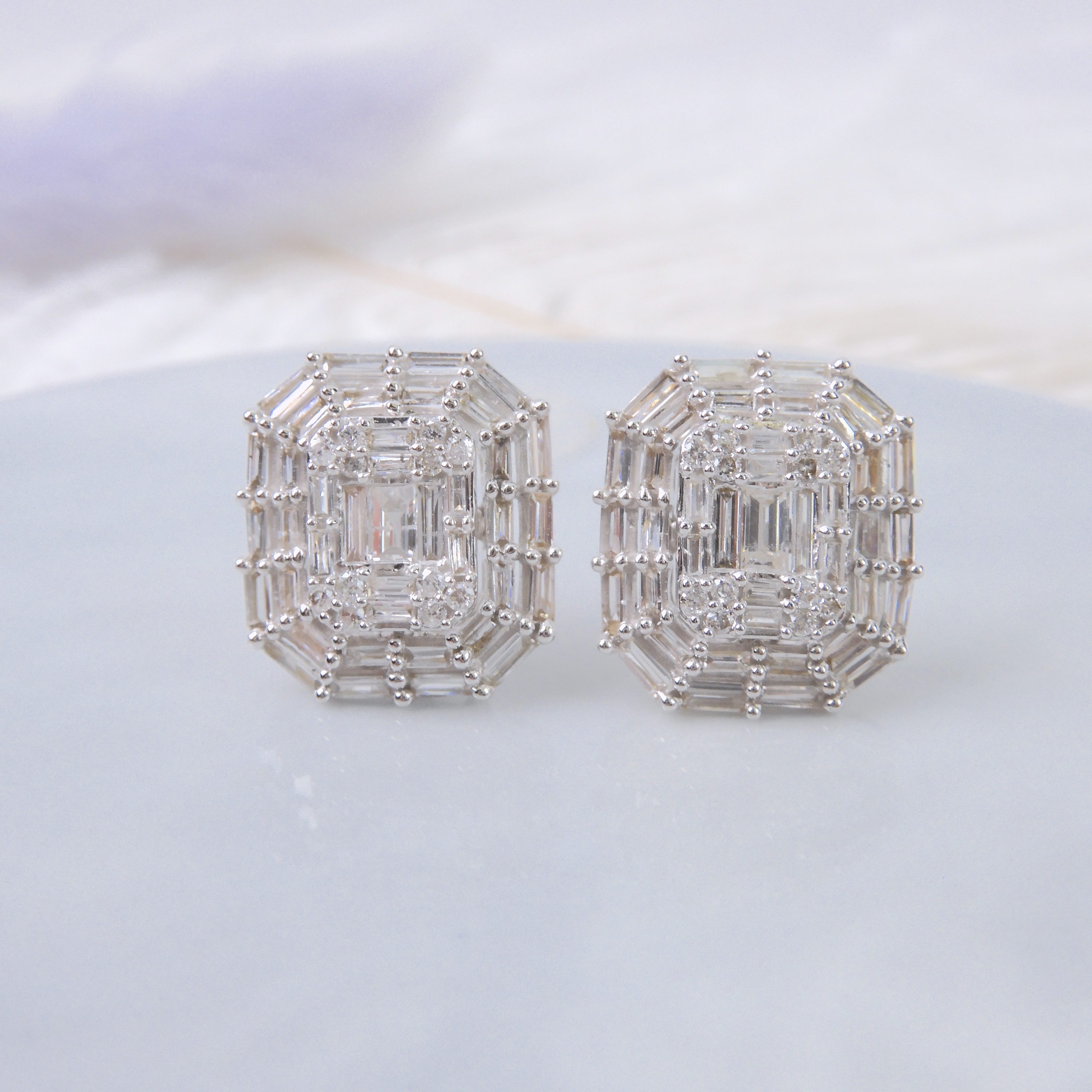 18K金 0.8ct 鑽石耳釘