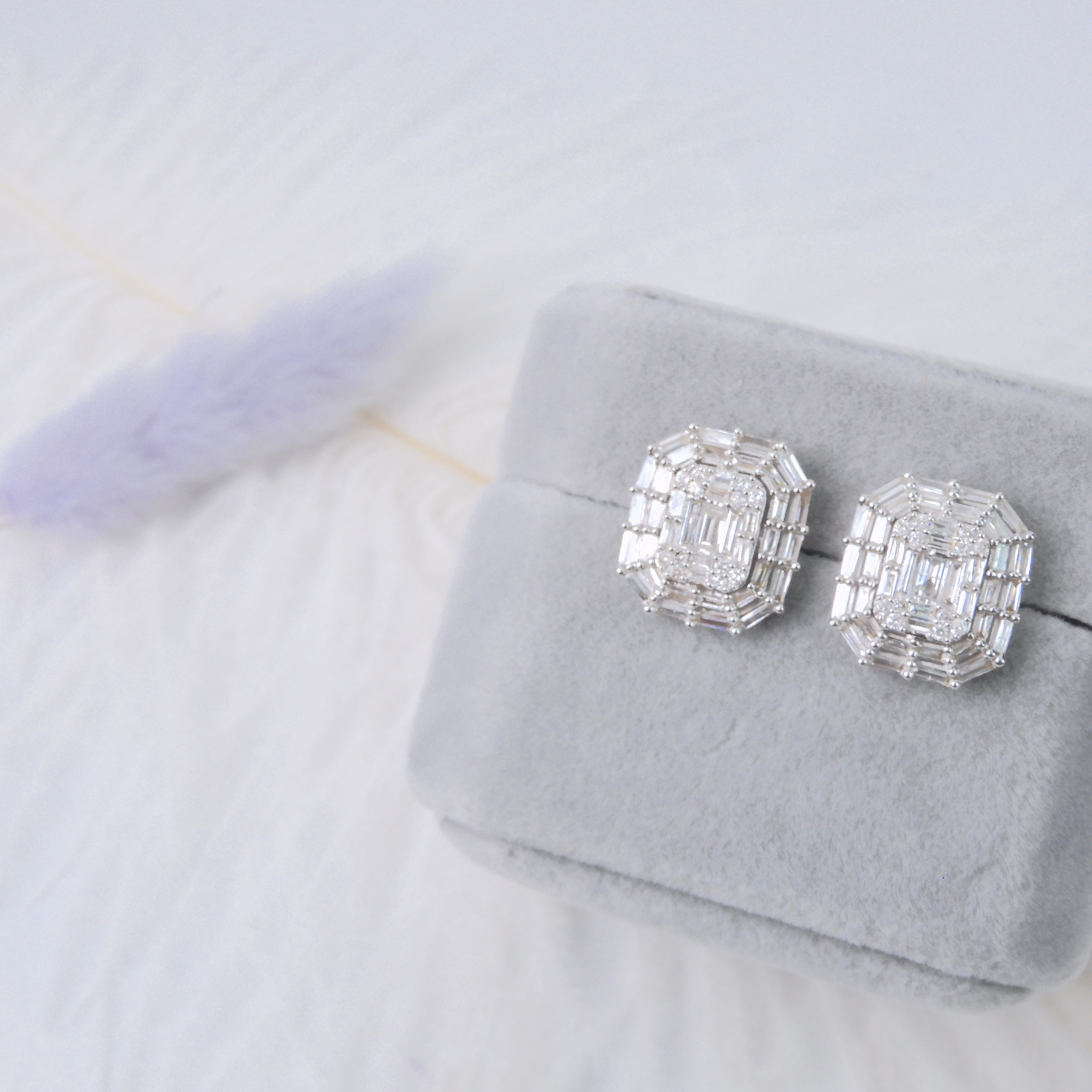 18K金 0.8ct 鑽石耳釘