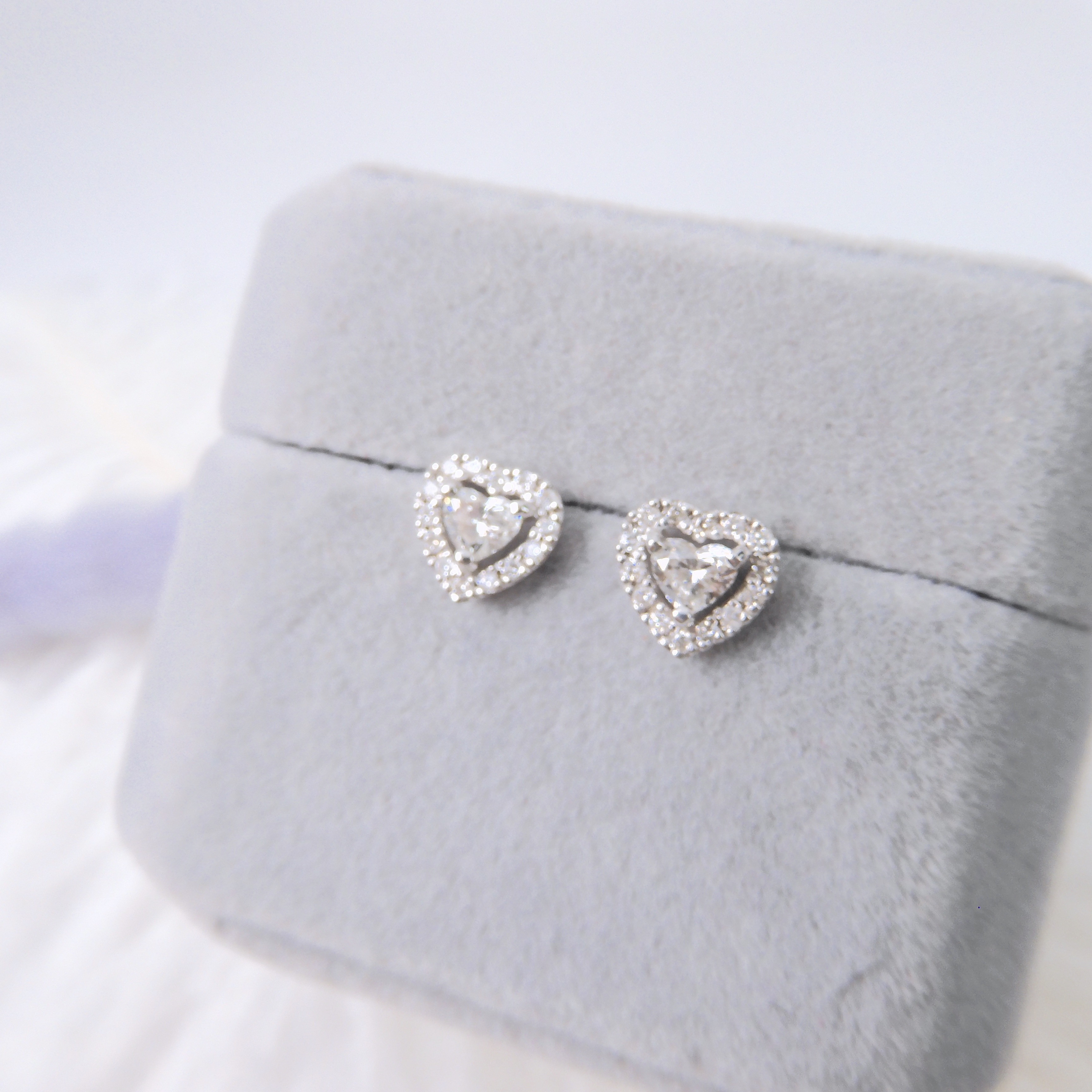 18K金 0.44ct  鑽石耳釘