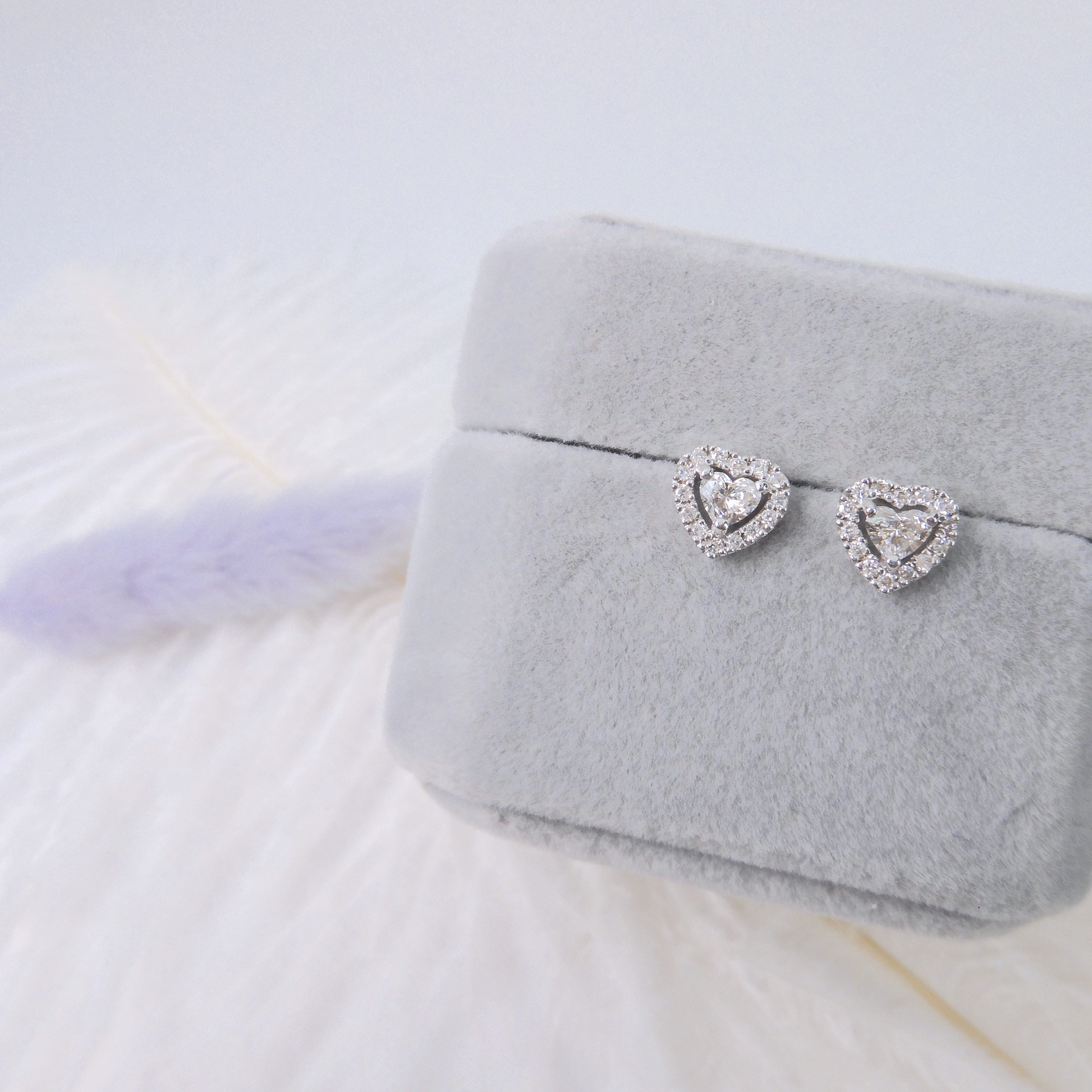 18K金 0.44ct  鑽石耳釘