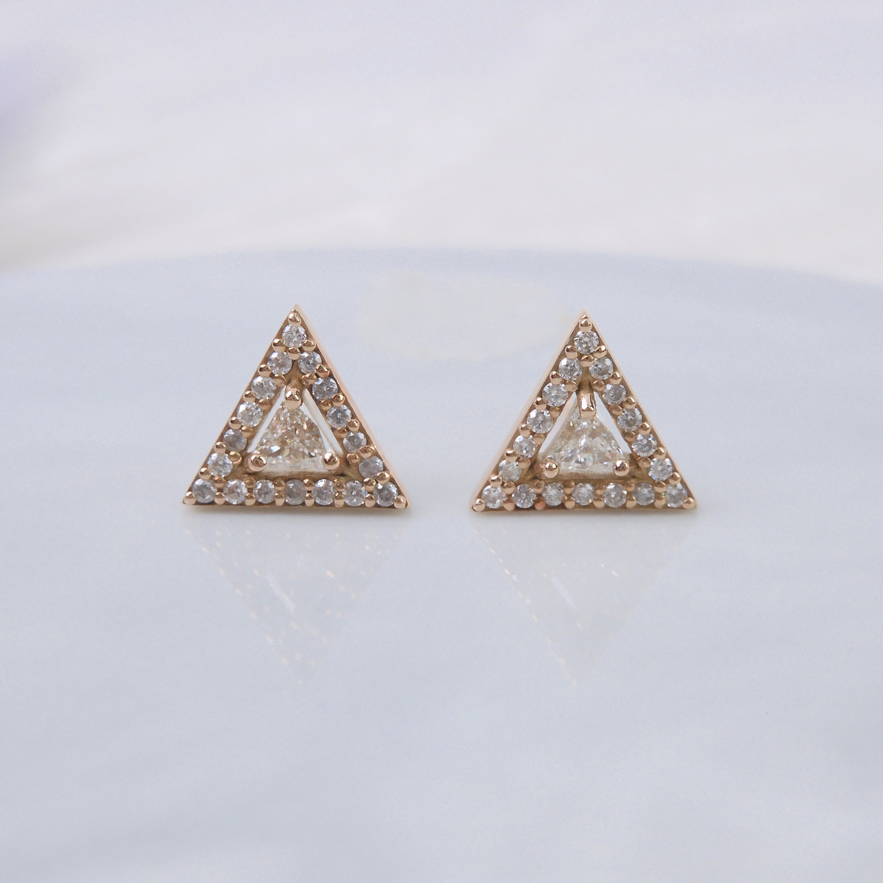 18K金 0.28ct 鑽石耳釘