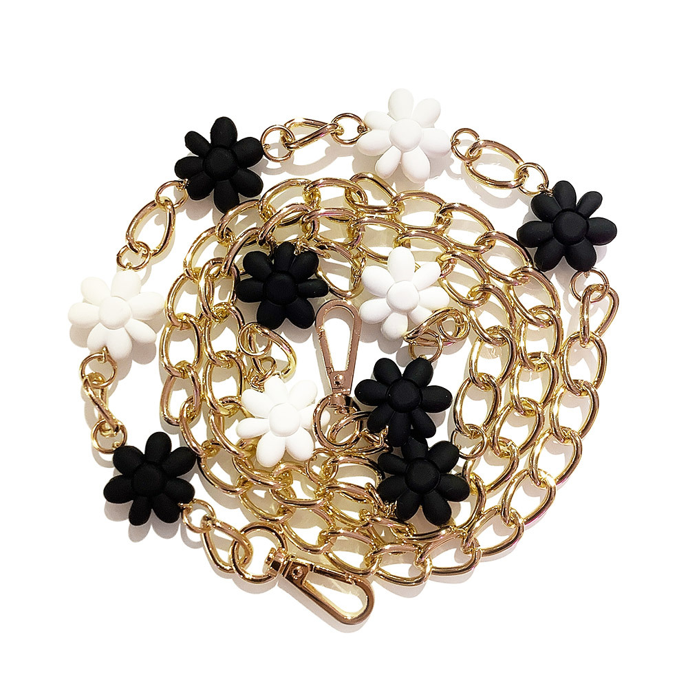 Candies 金屬矽膠長鏈(小雛菊-黑白)