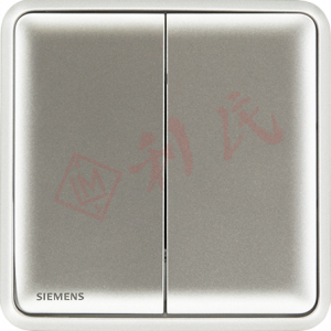 西門子 DELTA®seata 10AX 雙位單控開關掣 (銀)