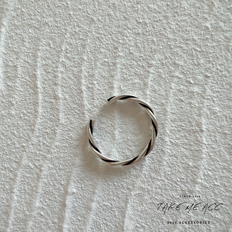 最最基本款的麻花戒｜純銀戒指