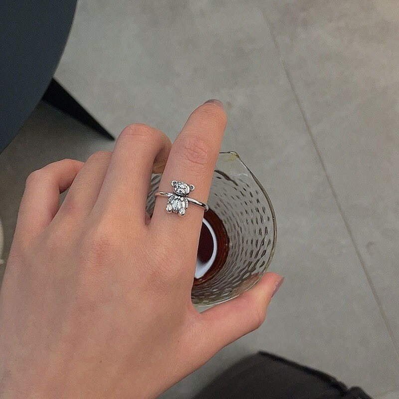 立體可愛小熊｜純銀戒指