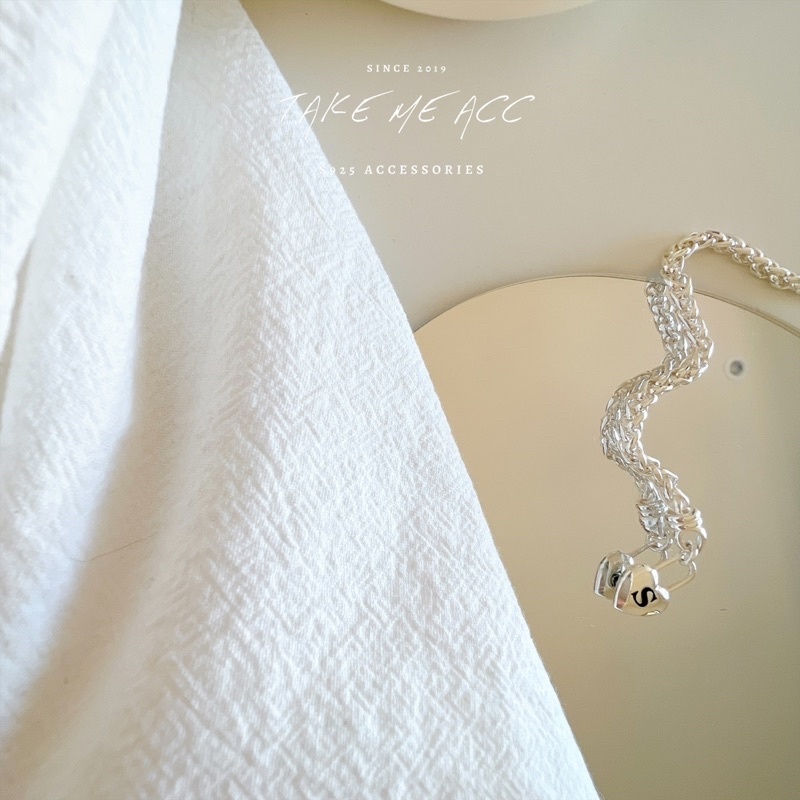 鍊子非常美的S愛心字母手鍊｜純銀手鍊