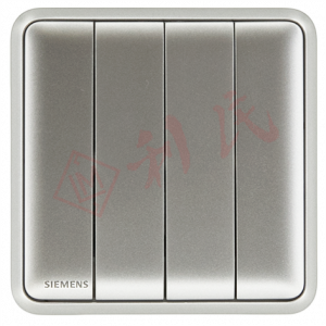 西門子 DELTA®seata 10AX 四位雙控開關掣 (白/銀)