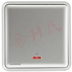 西門子 DELTA®seata 20A 單位雙極開關(帶霓虹燈指示器)(白/銀)