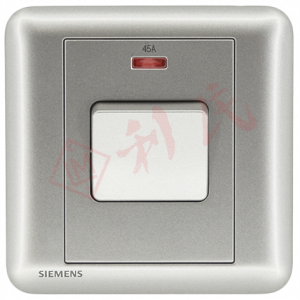 西門子 DELTA®seata 45A 單位雙極開關(帶霓虹燈指示器)(白/銀)