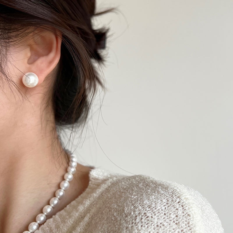 12mm今年必備珍珠｜純銀耳環