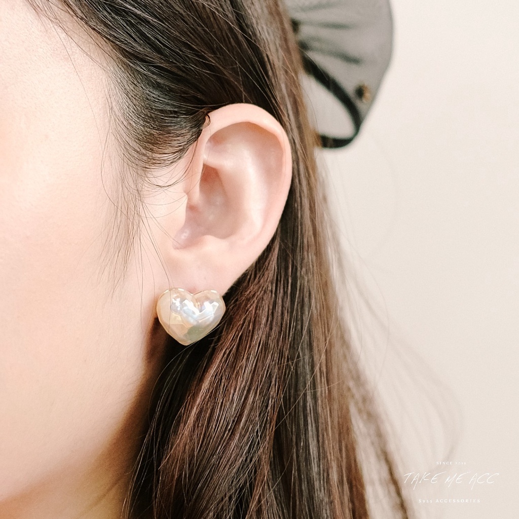 QQ糖愛心｜純銀耳環