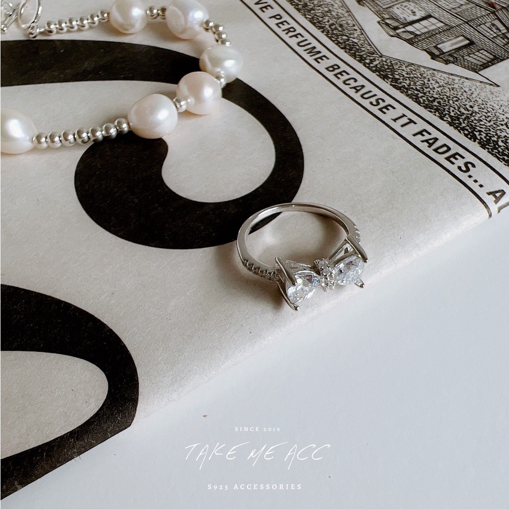 閃爍蝴蝶結｜純銀戒指