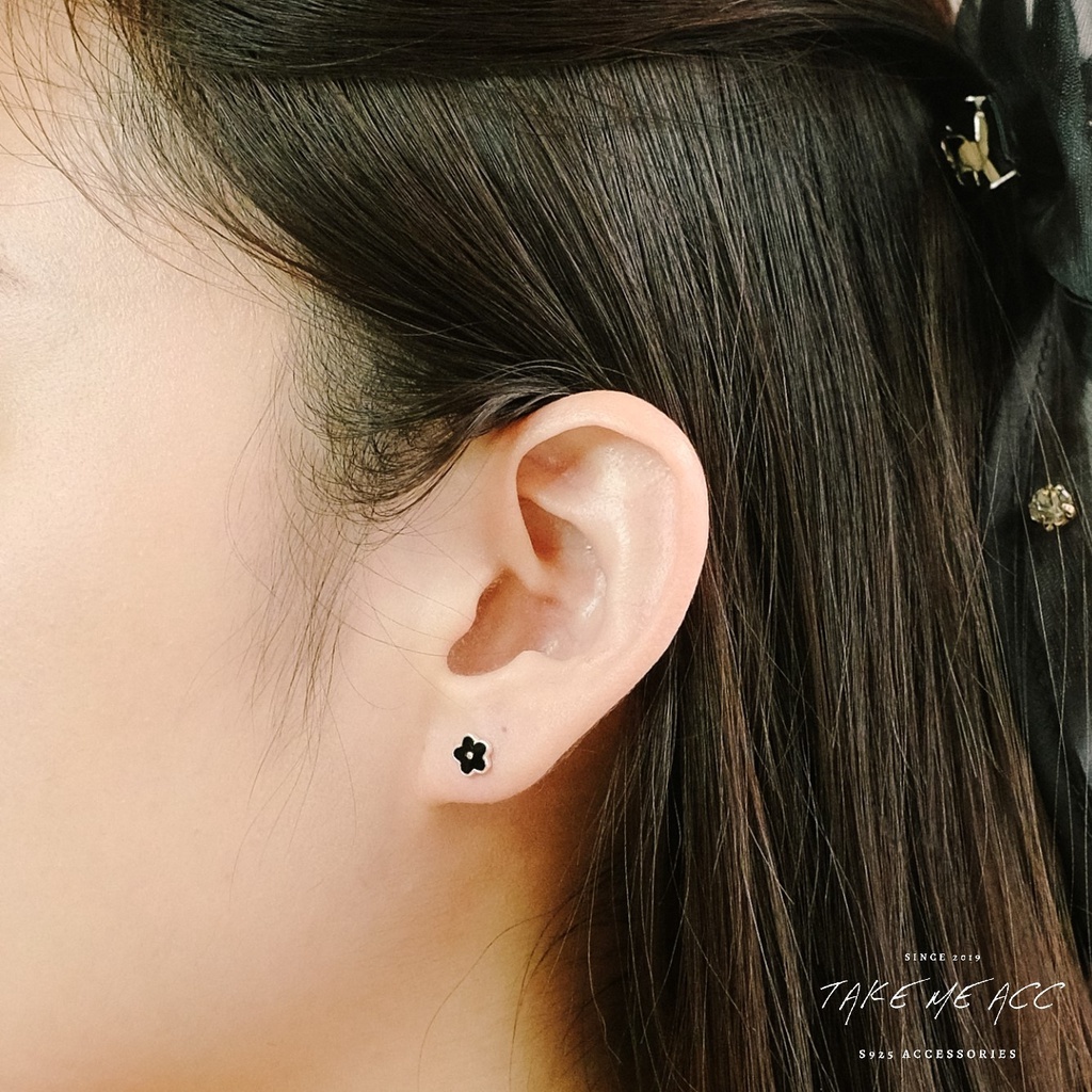 可以養耳的鎖珠小花花｜全純銀耳環