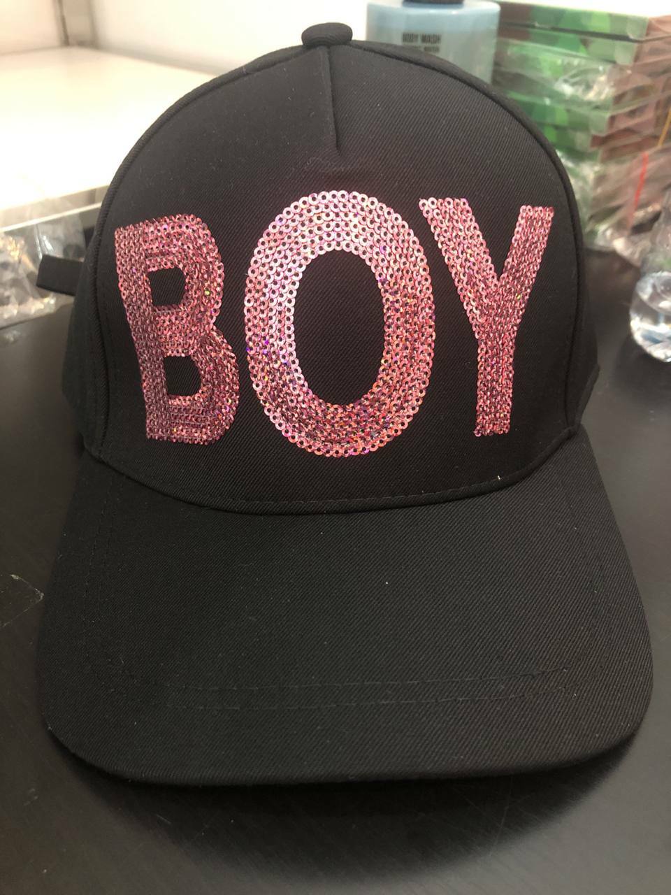 [S] BOYLONDON SNAPBACK BLING STUD CAP,BLACK/PINK, B81CP2006U97F (SBB30)