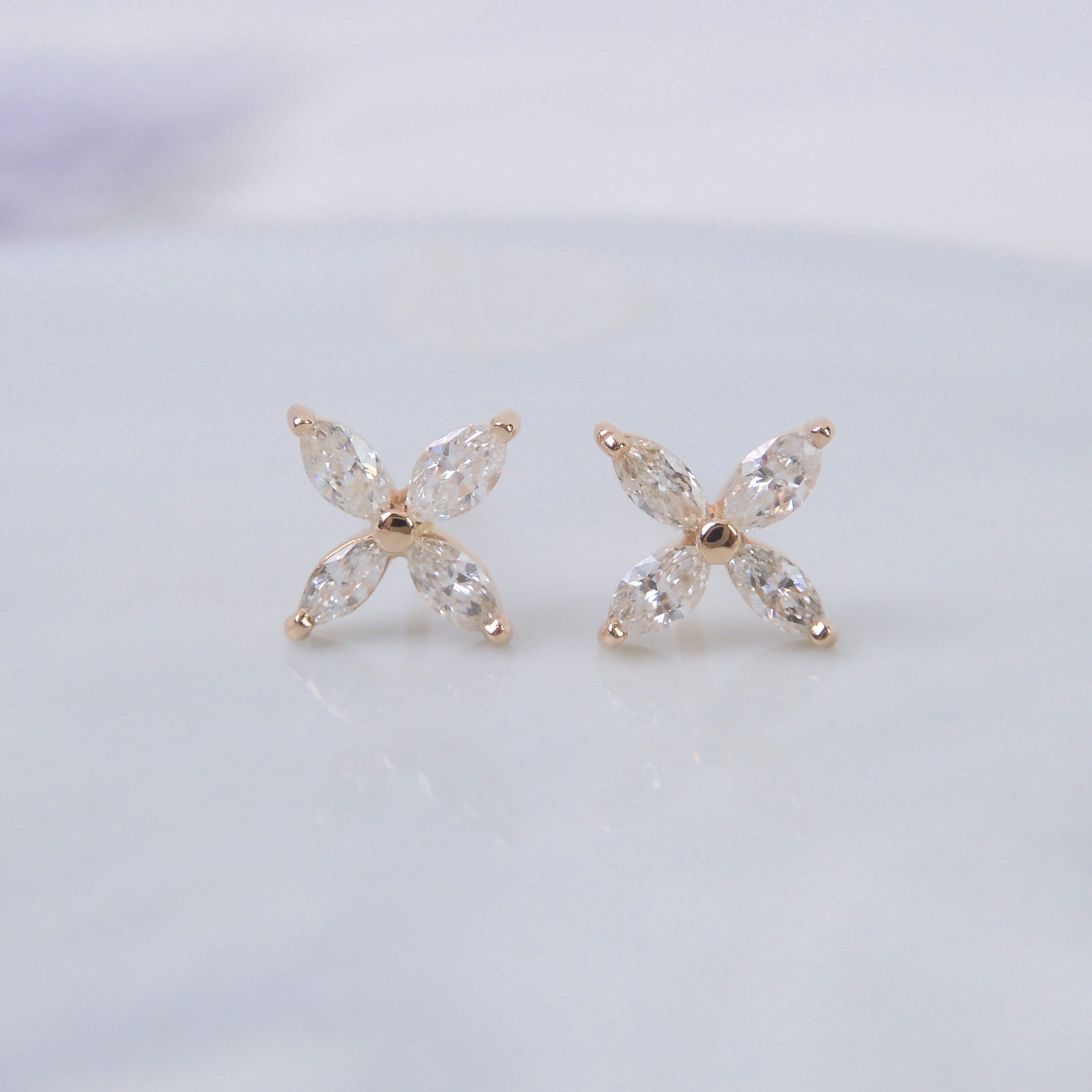 18K金 0.4ct 鑽石耳釘