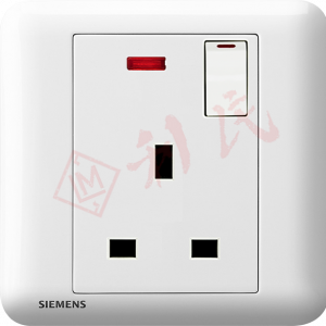 西門子 DELTA®seata 13A 單位開關插座(帶霓虹燈指示器)(白/銀)