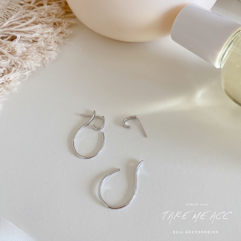 一種簡單卻不簡單的設計兩戴款｜全純銀耳環