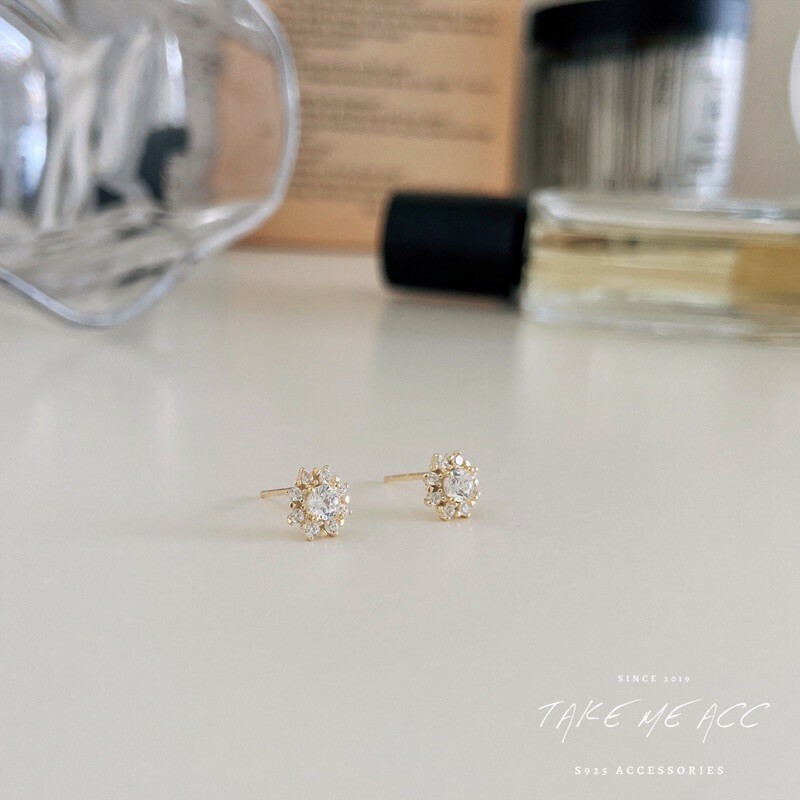 小太陽｜全純銀耳環