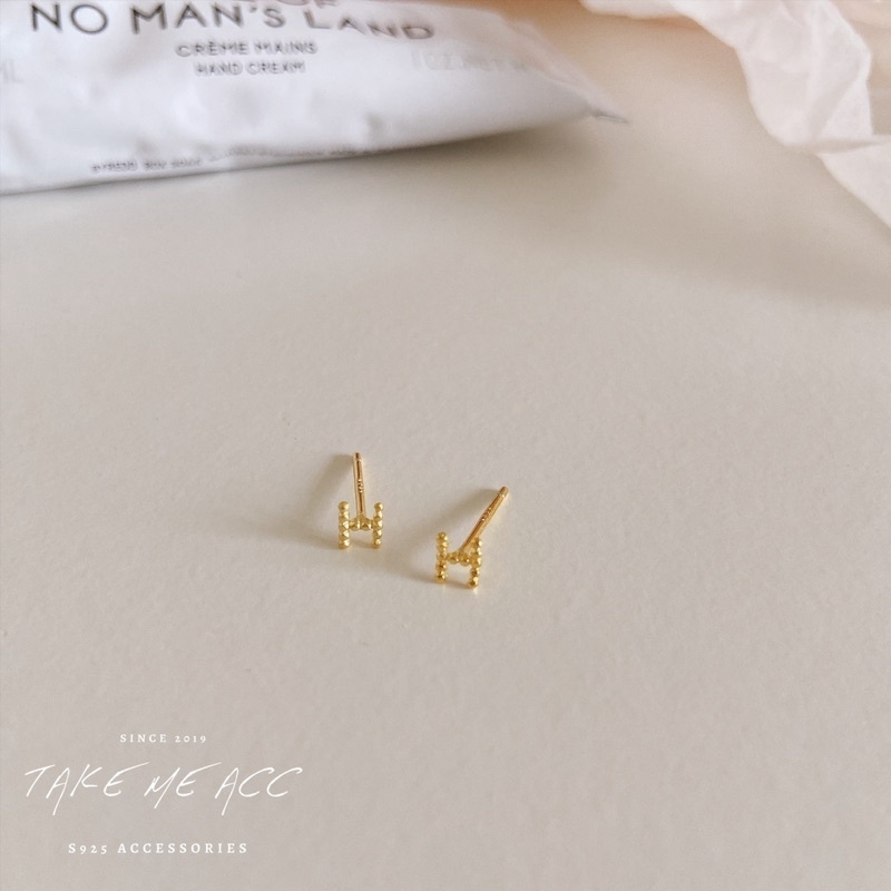 超可愛的迷你豆豆H｜全純銀耳環