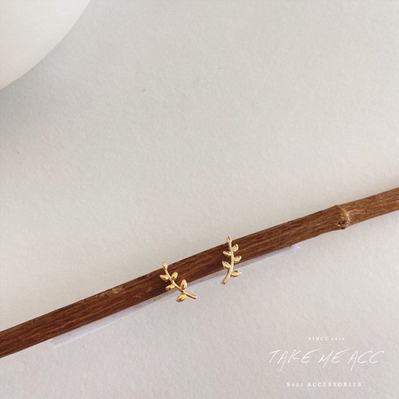 小小落葉｜全純銀耳環