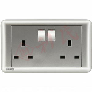西門子 DELTA®seata 13A 雙位開關插座 (白/銀)
