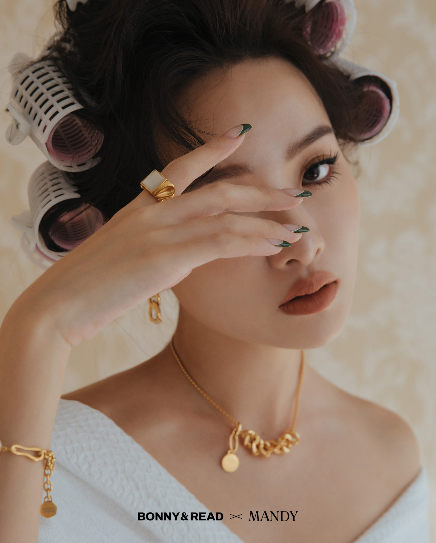 夏曼娣聯名,鈦鋼鍍18K金,戒指