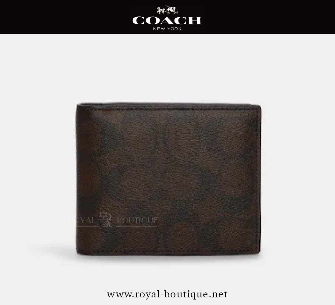 COACH  經典老花C LOGO短夾