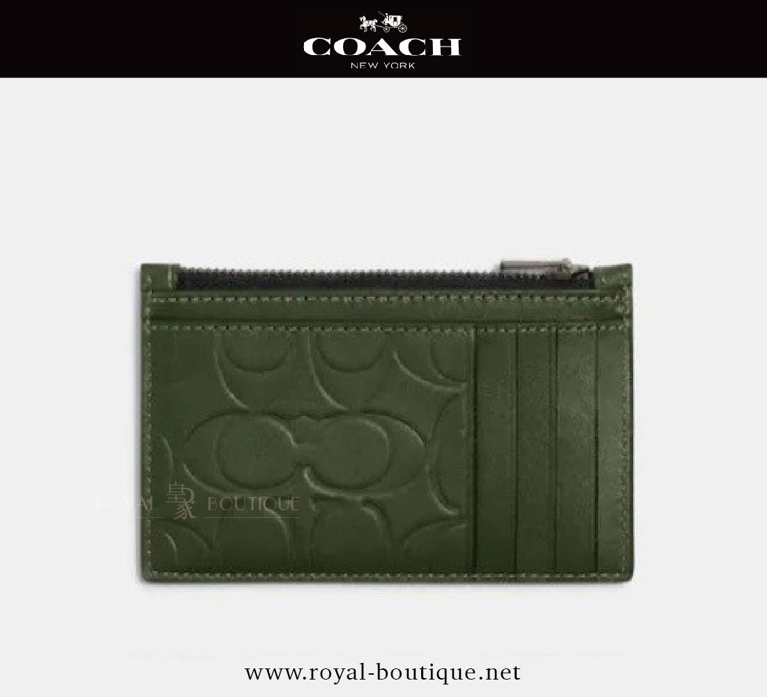 COACH 立體LOGO雕花壓紋名片卡夾