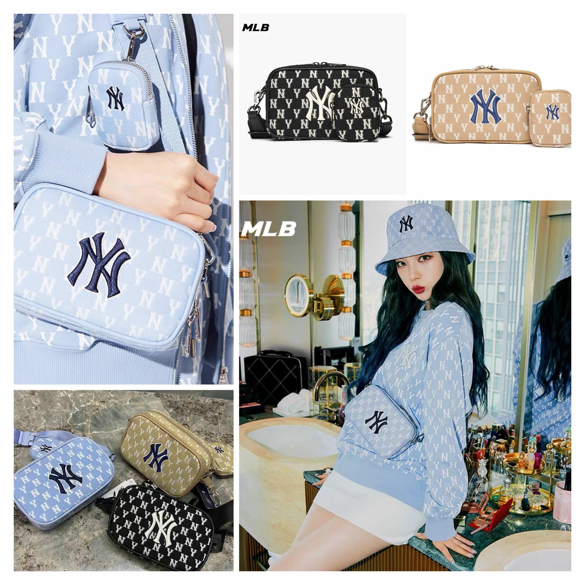 0019 - HÀNG CHÍNH HÃNG - TÚI ĐEO CHÉO MLB Jacquard Cross Bag New York – MỘC  SHOES