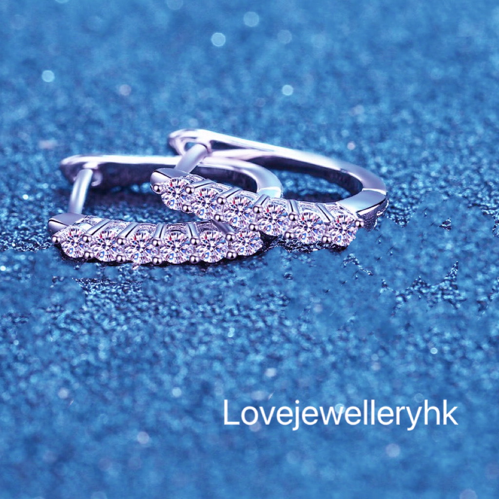 莫桑鑽圈形耳環   E1.2C033