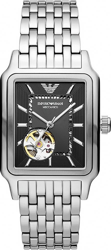 萬年鐘錶 - ARMANI   亞曼尼   偏芯坦克小鏤空機械男錶   AR60057   錶徑36MM