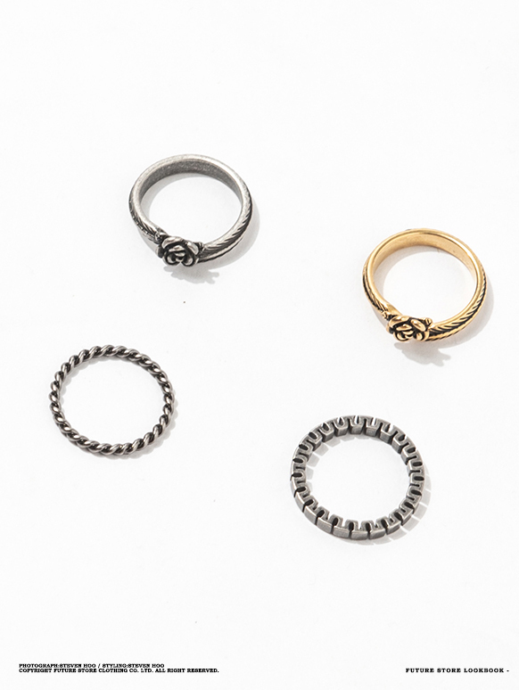 嘻哈街頭 手工打造螺紋 簡約戒指 尾戒