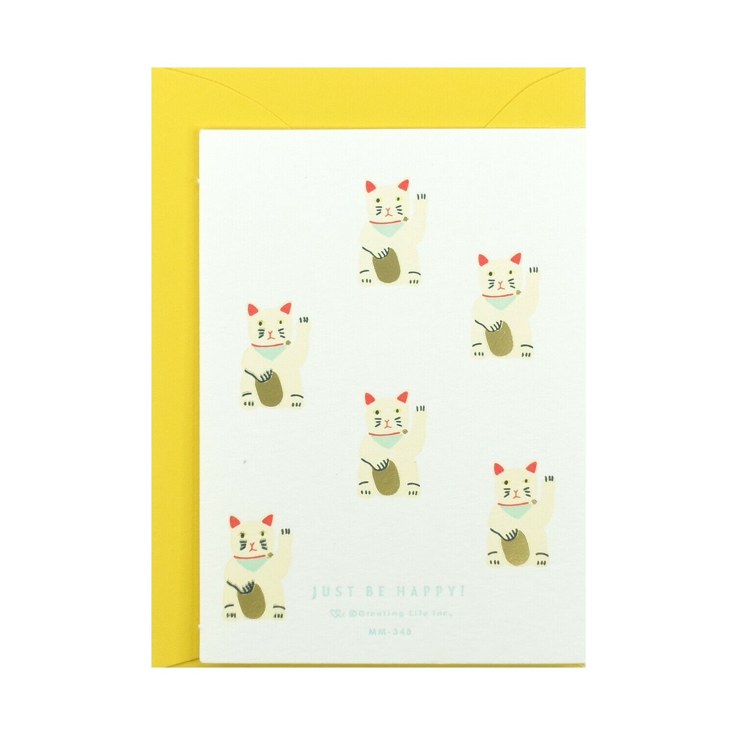 招財貓 燙金凸版印刷賀卡 萬用卡片｜日本Greeting Life