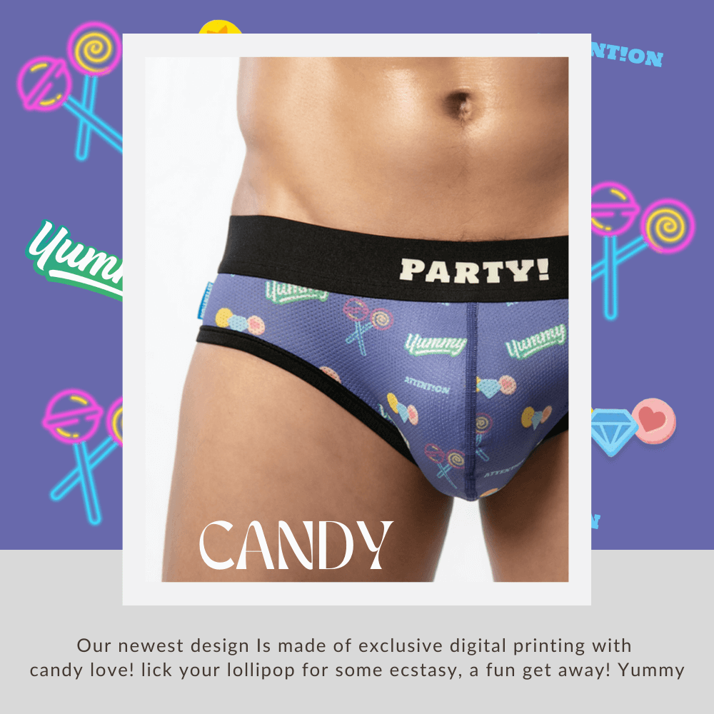 AttentionWear Party Boy Mesh Briefs, Candy │ATTENTION