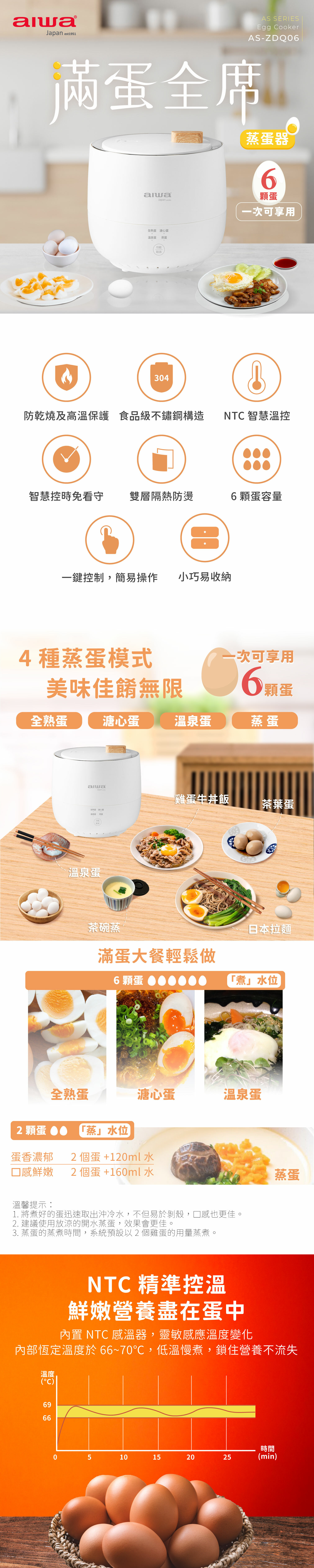AIWA 愛華多功能低溫煮蛋器AS-ZDQ06