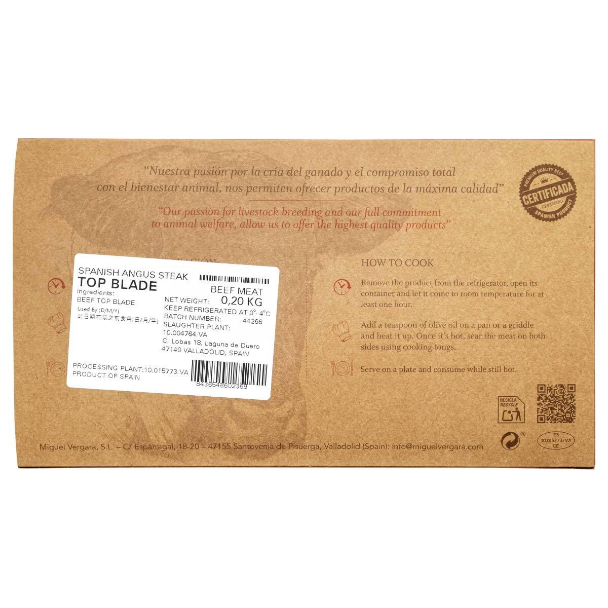 急凍西班牙安格斯牛牛板腱 170g