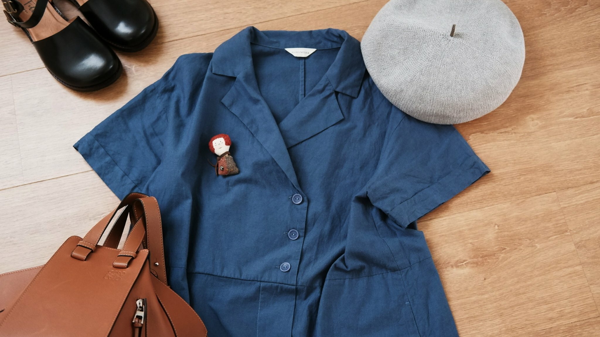 植染舒爽開襟洋裝-水染