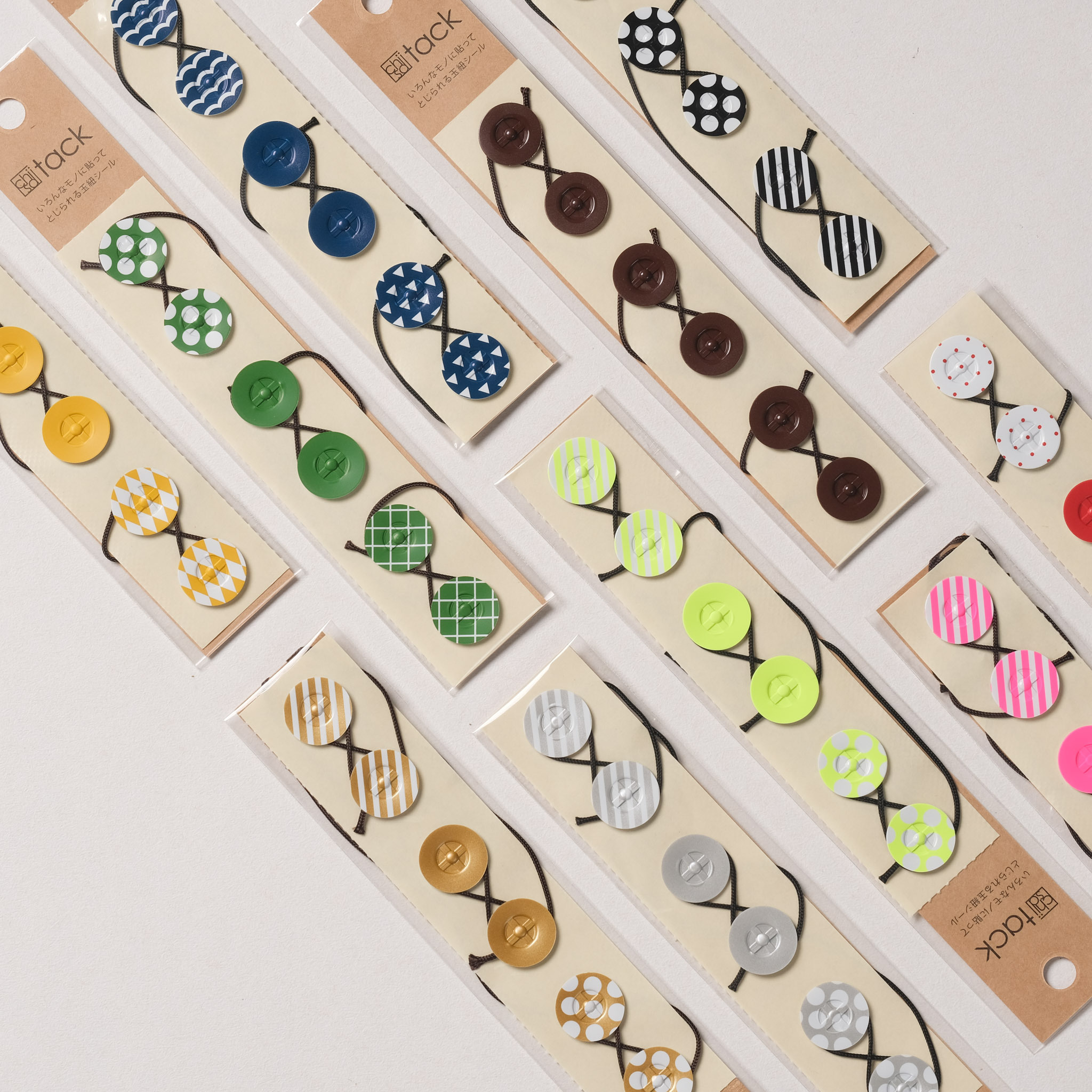 自黏式彩色線鈕/+lab/JAPAN