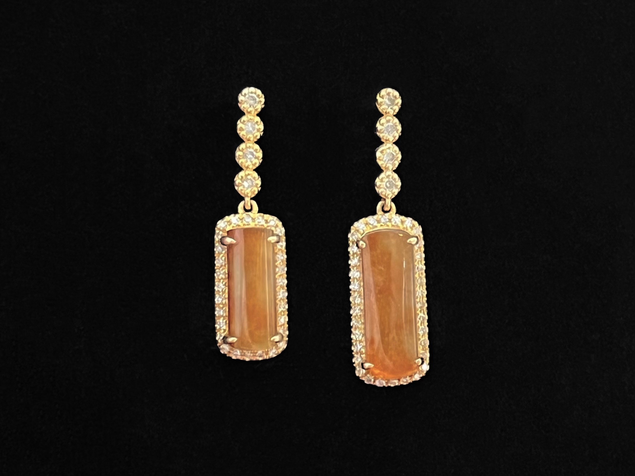 獨家冰沁黃橘馬鞍設計耳墜