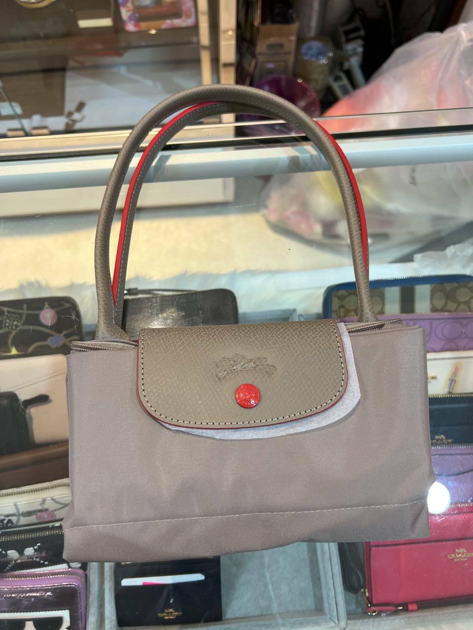 [S] LONGCHAMP LE PLIAGE CLUB SMALL NYLON SHOULDER BAG,MINK, 3597921719113 (SLC51)