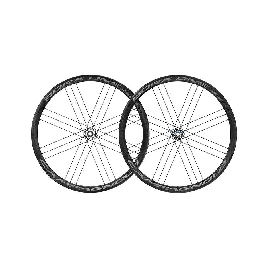 Campagnolo Bora One 35 Disc brake Tubular Wheelset a Free Pair of Vittoria Rubino Pro Tubular Graphene 2.0 700x25 Full Black Tires