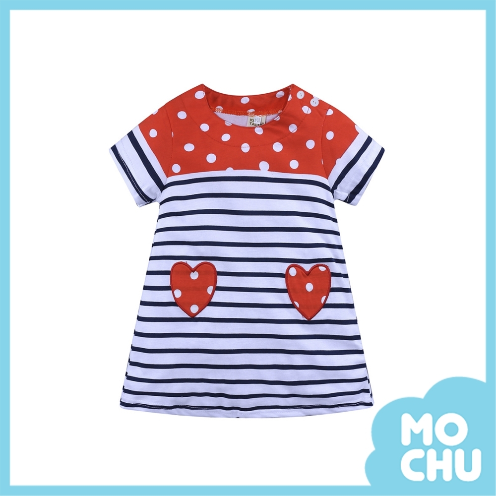 點點愛心貼布連身裙