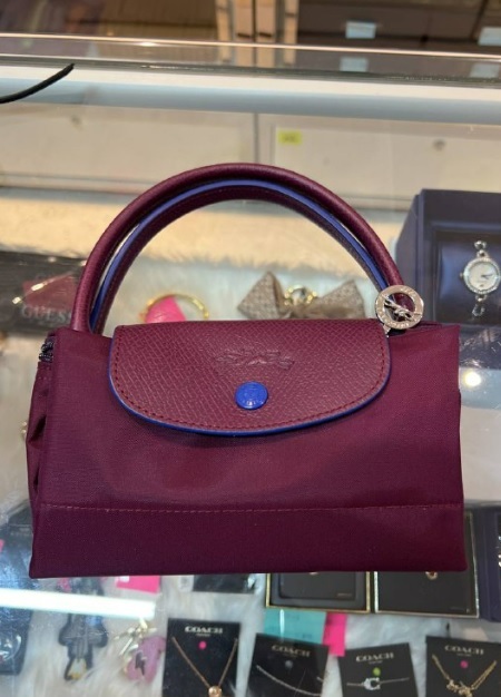 [S] LONGCHAMP LE PLIAGE CLUB SMALL TOP HANDLE BAG,PLUM, 3597921718239 (SLC55)