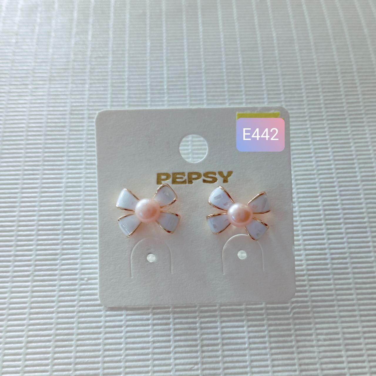S925银针 蝴蝶结珍珠耳钉